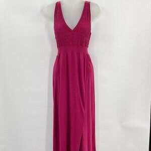 XCVI Sleeveless Tank‎ Maxi Dress Size S Pink Faux Wrap Jersey Knit Casual Beach